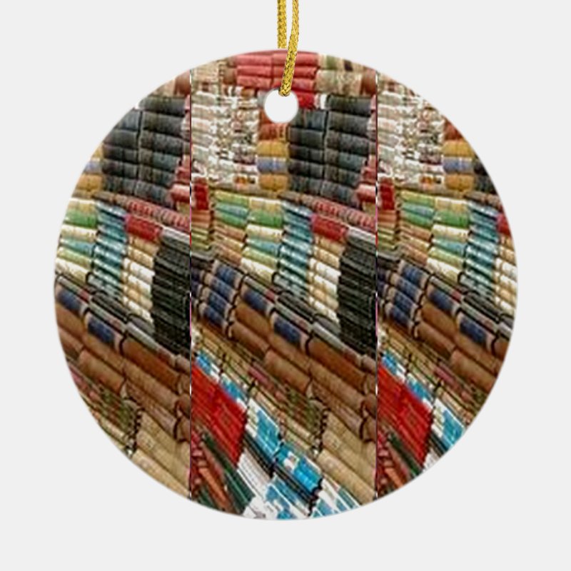 Books Bookworm Library Read Learn Bookshelf Gifts Ceramic Ornament