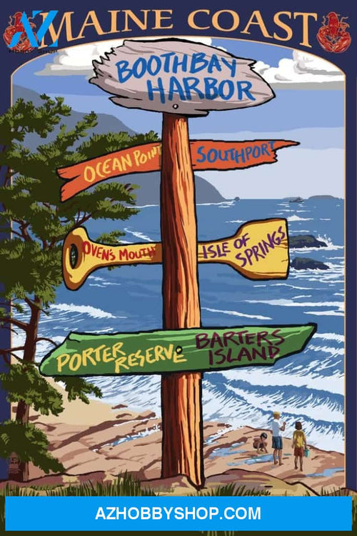 Boothbay Harbor Maine Destinations Sign