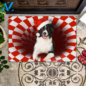 Border Collie Christmas - Dog Doormat | Welcome Mat | House Warming Gift | Christmas Gift Decor
