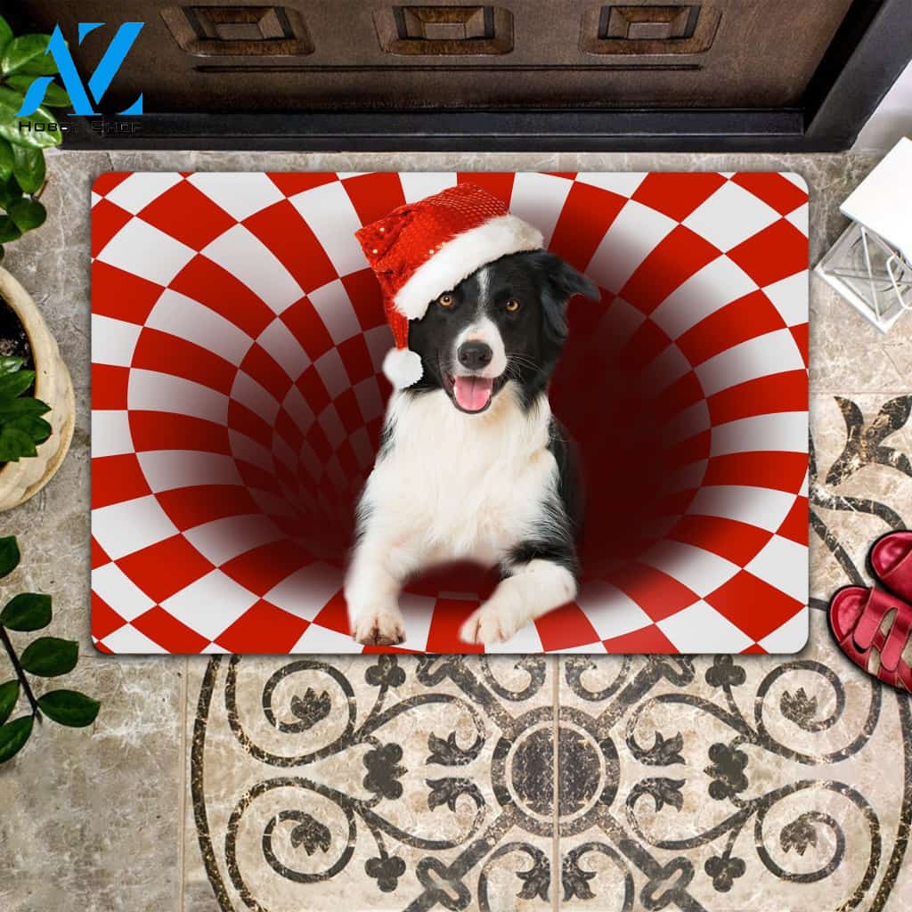 Border Collie Christmas - Dog Doormat | Welcome Mat | House Warming Gift | Christmas Gift Decor
