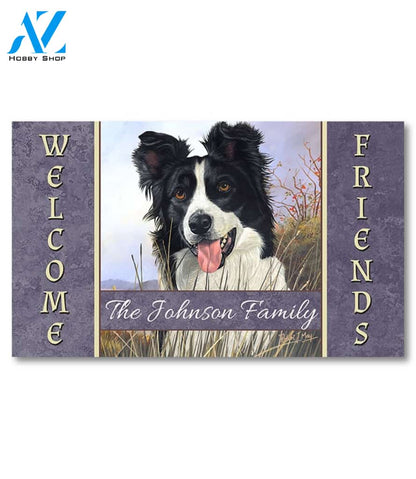 Border Collie Field Personalized Doormat - 18" x 30"