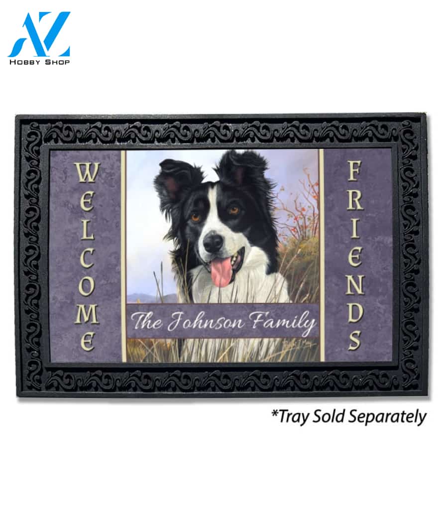 Border Collie Field Personalized Doormat - 18" x 30"