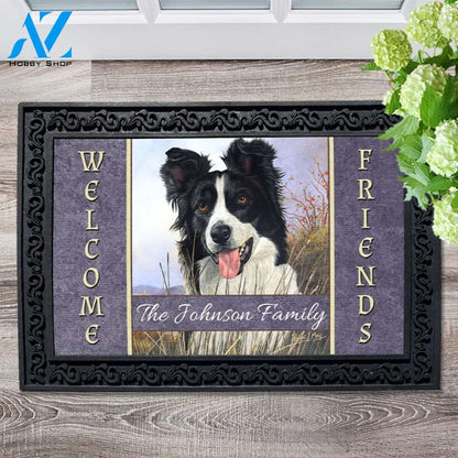 Border Collie Field Personalized Doormat - 18" x 30"