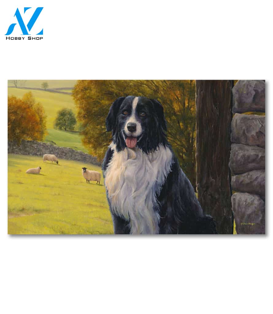 Border Collie in the Field Doormat - 18" x 30"