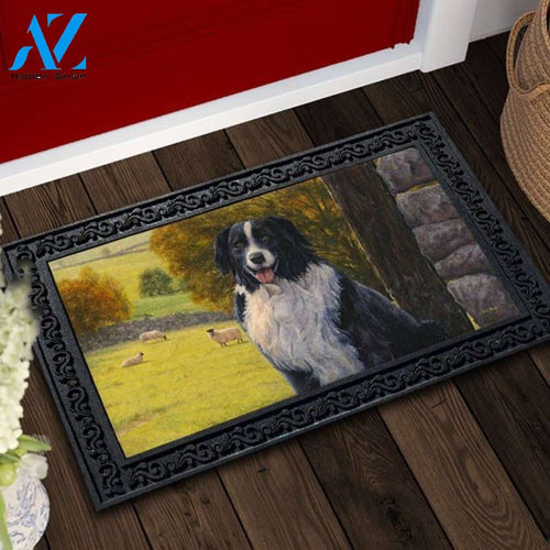 Border Collie In The Field Doormat