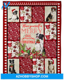 Border Collie Merry Little Christmas Fleece Blanket Gift For Border Dog Lovers Gift For Christmas, Family Friend Home Decor Bedding Couch Sofa Soft And Comfy Cozy