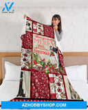 Border Collie Merry Little Christmas Fleece Blanket Gift For Border Dog Lovers Gift For Christmas, Family Friend Home Decor Bedding Couch Sofa Soft And Comfy Cozy