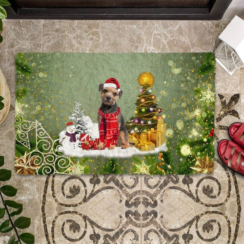Border Terrier Merry Christmas Doormat