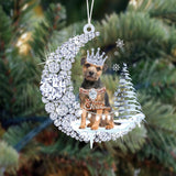 Border Terrier Diamond Moon Merry Christmas Ornament Dog Ornament