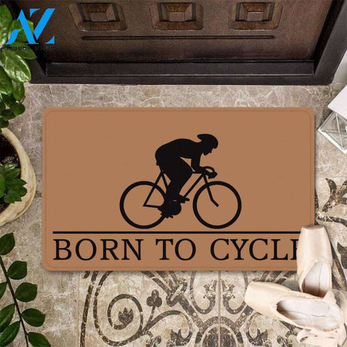 Born To Cycle Doormat Sport Doormat Indoor and Outdoor Doormat Housewarming Gift Sweet Home Decor Gift Gift for Cycle Lovers Sport Lovers
