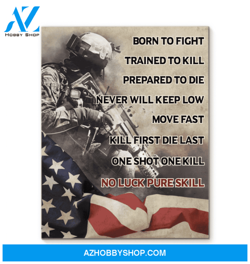 Born To Find American Soldier Vertical Canvas