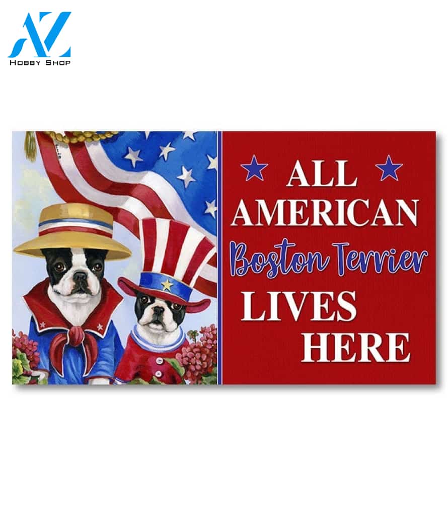 Boston Terrier American Pride Doormat - 18" x 30"