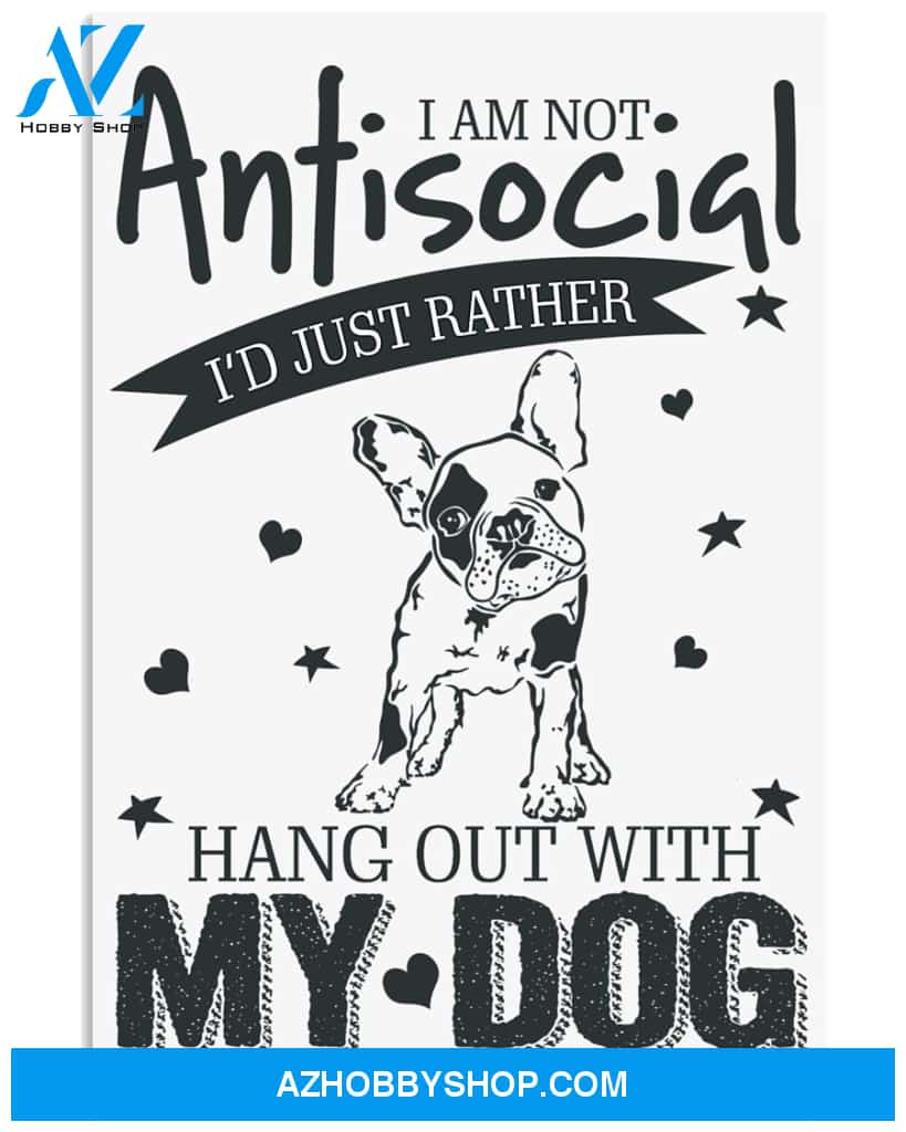 Boston Terrier Antisocial 24x36 Poster