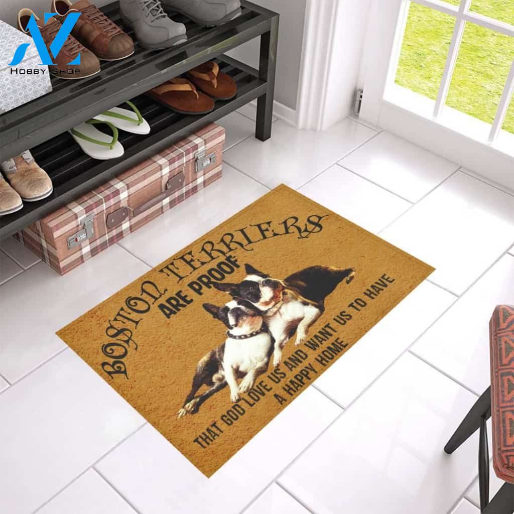 Boston Terrier Are Proof Printed Doormat Home Decor