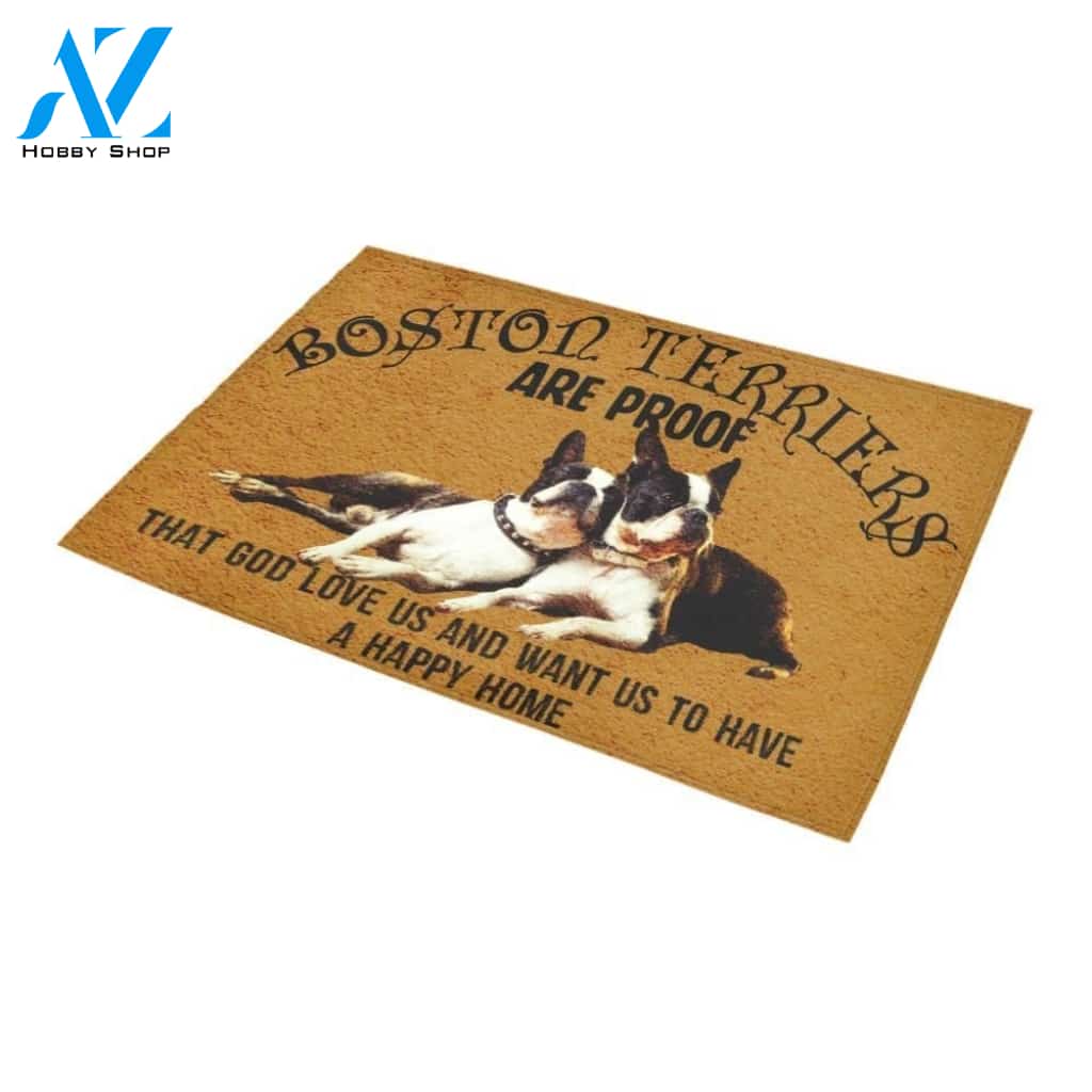 Boston Terrier Are Proof Printed Doormat Home Decor