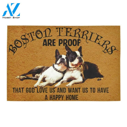 Boston Terrier Are Proof Printed Doormat Home Decor