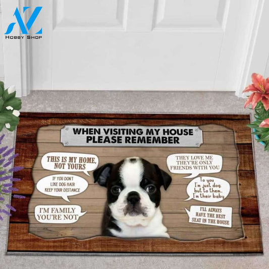 Boston Terrier Baby 4 Visiting My House Doormat