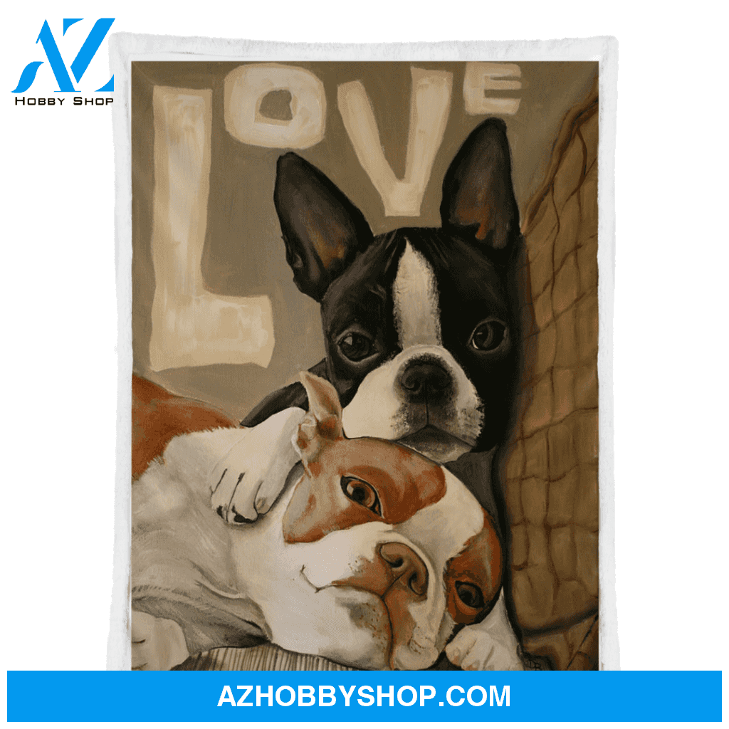 Boston Terrier Blanket, Gift For Boston Terrier Dog lovers