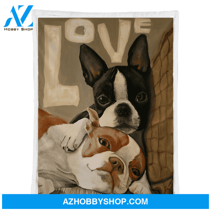 Boston Terrier Blanket, Gift For Boston Terrier Dog lovers
