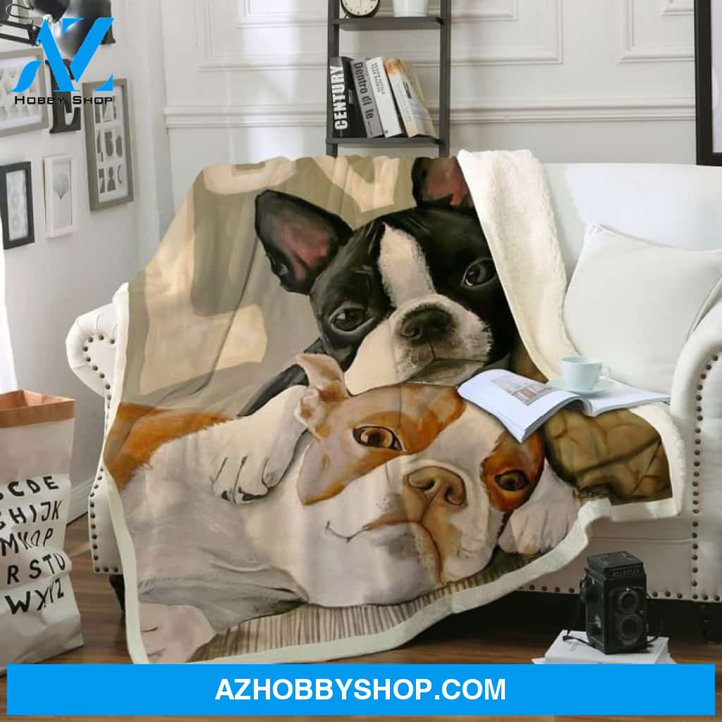 Boston Terrier Blanket, Gift For Boston Terrier Dog lovers