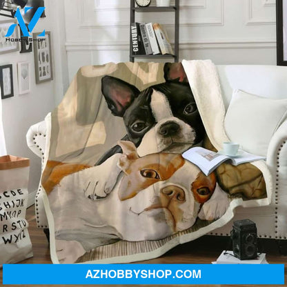 Boston Terrier Blanket, Gift For Boston Terrier Dog lovers