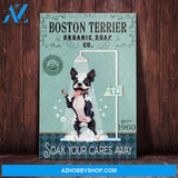 Boston Terrier Dog Organic Soap Company Canvas Wall Art, Wall Decor Visual Art