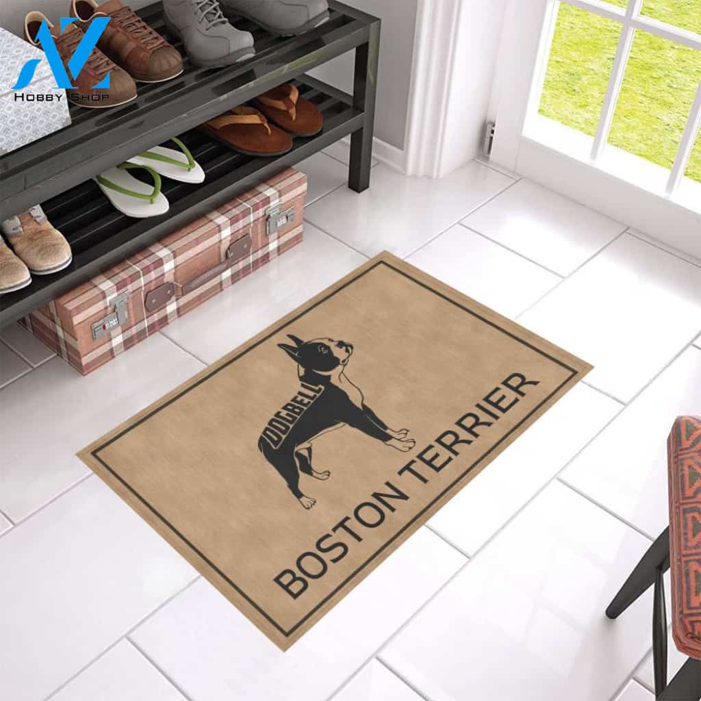 Boston Terrier Dogbell Doormat Indoor And Outdoor Mat Entrance Rug Sweet Home Decor Housewarming Gift Gift For Friend Family Stem Feminist
