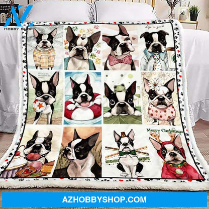 Boston Terrier Fleece Blanket