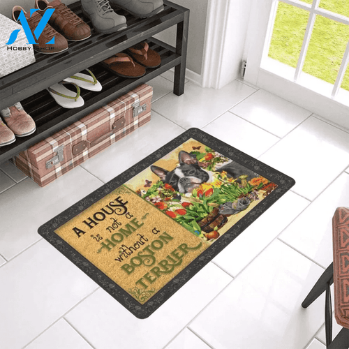 Boston Terrier Flower Flower Boston Terrier Doormat