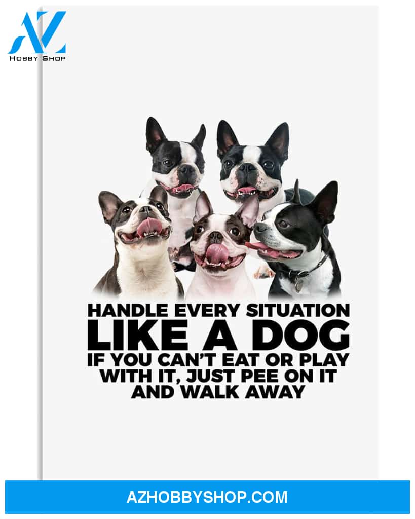 Boston Terrier Handle Every Situation Dog Mom Canvas And Poster Wall Decor Visual Art