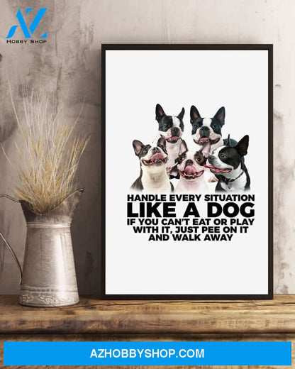 Boston Terrier Handle Every Situation Dog Mom Canvas And Poster Wall Decor Visual Art
