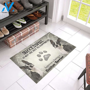 Boston Terrier Happiness Doormat | Welcome Mat | House Warming Gift