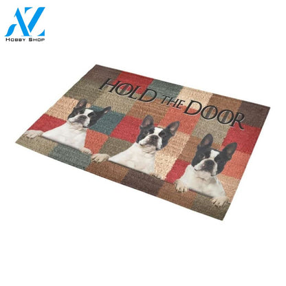 Boston Terrier Hold The Door Printed Doormat Home Decor