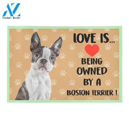 Boston Terrier Love Printed Doormat Home Decor Gift For Dog Lovers