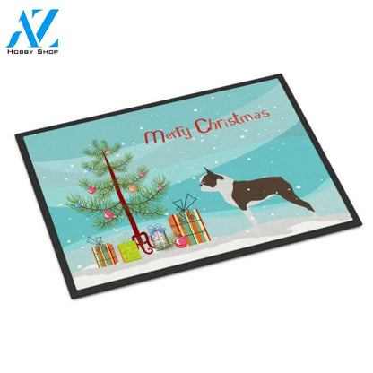Boston Terrier Merry Christmas Tree Doormat Indoor And Outdoor Mat Entrance Rug Sweet Home Decor Housewarming Gift Gift Friend Family Christmas Holiday