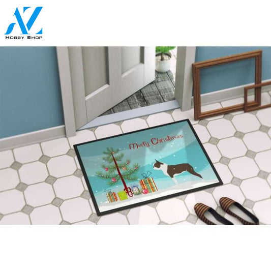 Boston Terrier Merry Christmas Tree Doormat Indoor And Outdoor Mat Entrance Rug Sweet Home Decor Housewarming Gift Gift Friend Family Christmas Holiday