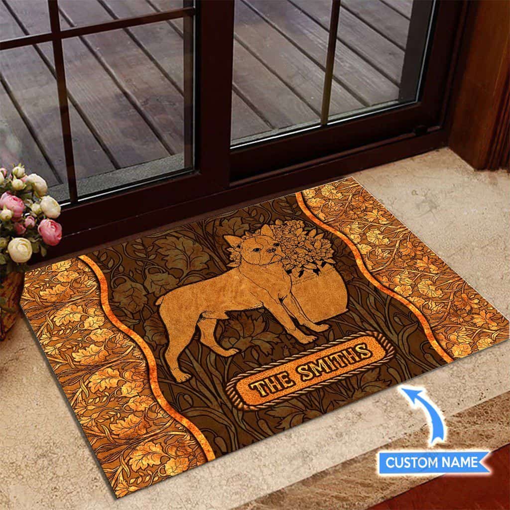 Boston Terrier Personalized Custom Name Doormat Welcome Mat