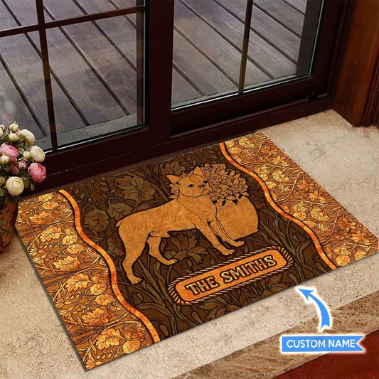 Boston Terrier Personalized Custom Name Doormat Welcome Mat