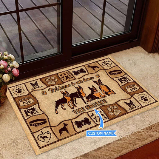 Boston Terrier Personalized Custom Name Doormat Welcome Mat