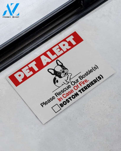 Boston Terrier Pet Doormat Please Rescue Our Bostie Indoor And Outdoor Doormat Warm House Gift Welcome Mat Gift For Friend Family Gift For Pet Lovers