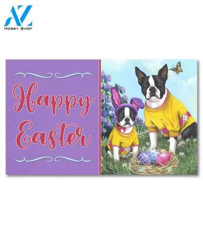 Boston Terrier Spring Bunny Doormat - 18" x 30"
