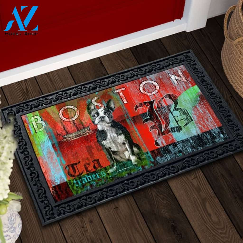 Boston Terrier Tea Traders Doormat