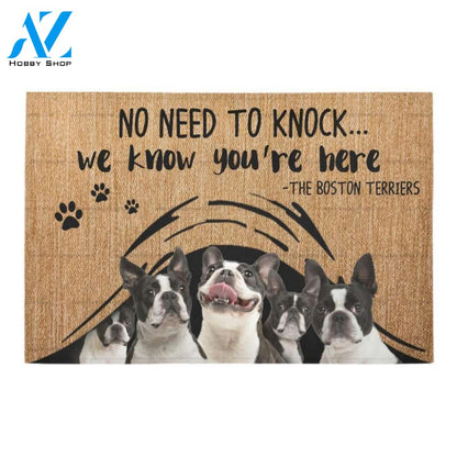 boston terrier we know Doormat - Welcome Mat - Home Decor