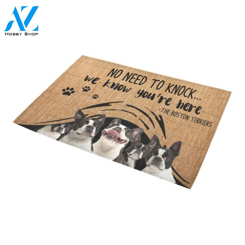boston terrier we know Doormat - Welcome Mat - Home Decor