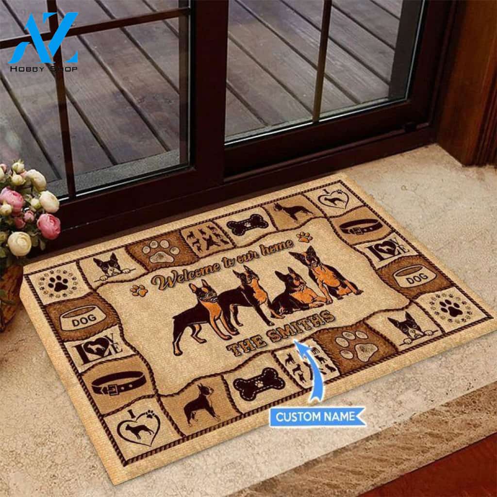Boston Terrier Welcome To Our Home Custom Doormat | Welcome Mat | House Warming Gift
