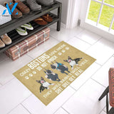 Boston Terriers Live Here doormat | Welcome Mat | House Warming Gift