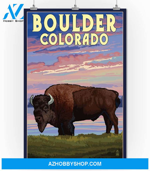 Boulder Colorado - Bison & Sunset
