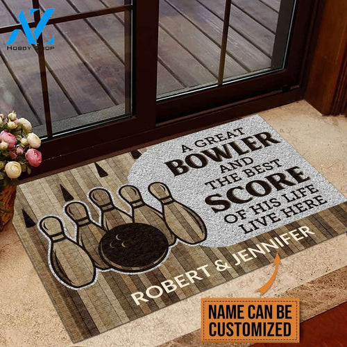 Bowling A Great Bowler And The Best Score Of His Life Live Here Custom Doormat