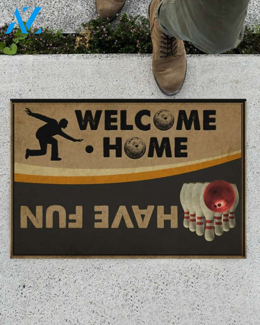 Bowling Welcome And Have Fun Funny Indoor And Outdoor Doormat Warm House Gift Welcome Mat Gift For Bowling Lovers
