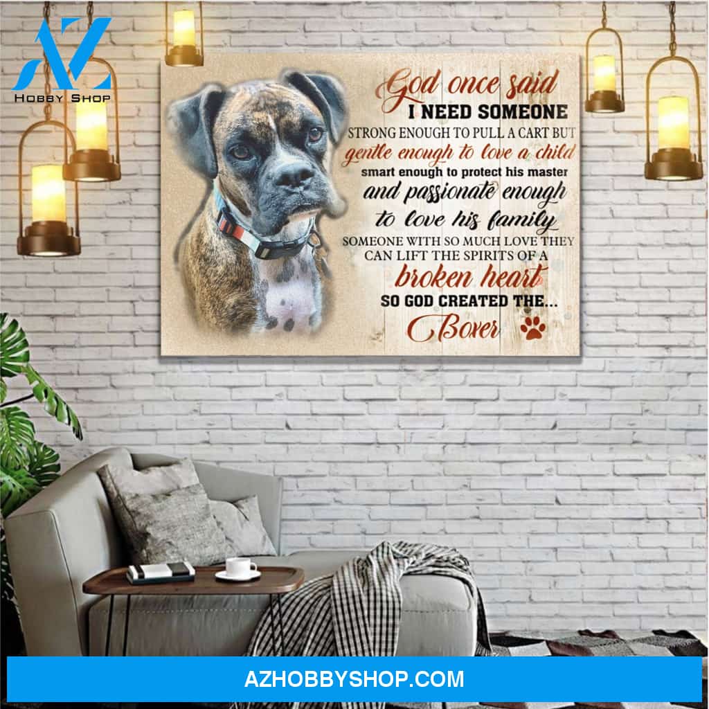 Boxer Dog Canvas - God Once Said - Matte Canvas